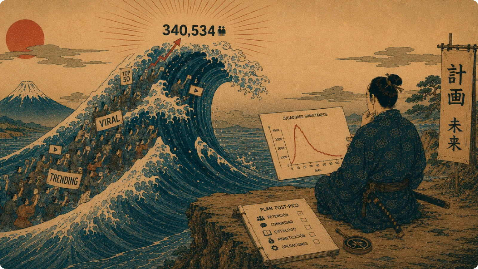 DOJO Insights 28 article thumbnail about viral peaks, concurrency, and post-peak planning